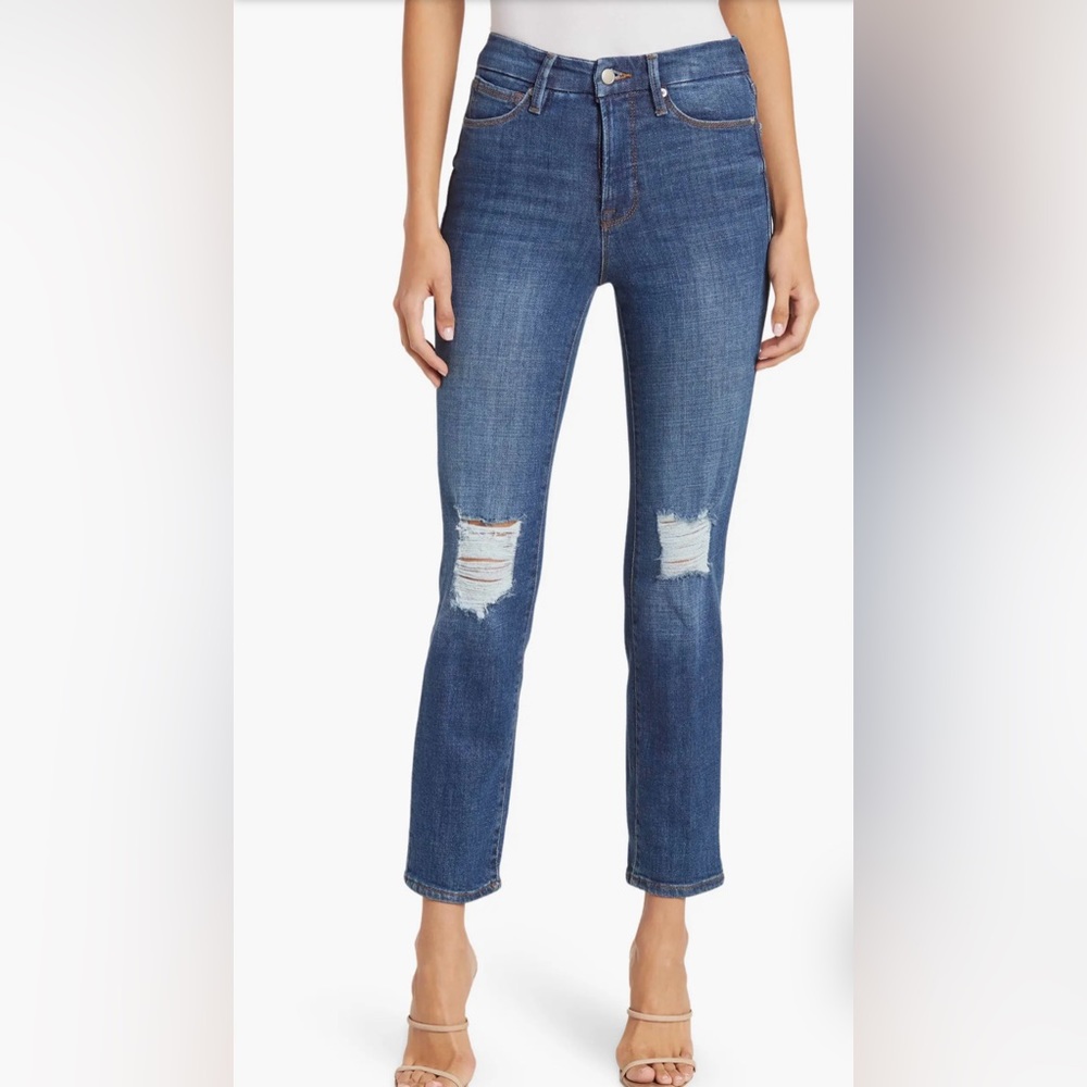 Good American Distressed Skinny Jeans Size 6/28 Indigo289